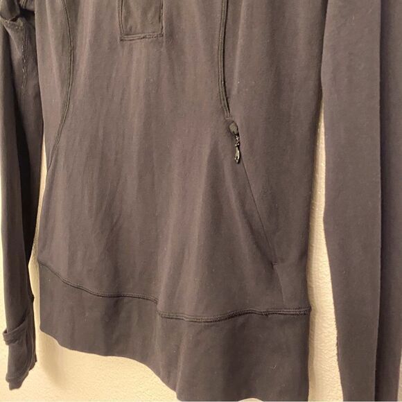 Lululemon Think Fast W3H68S Pullover top Stripe Black White fitted long sleeve 6 - Picture 7 of 12